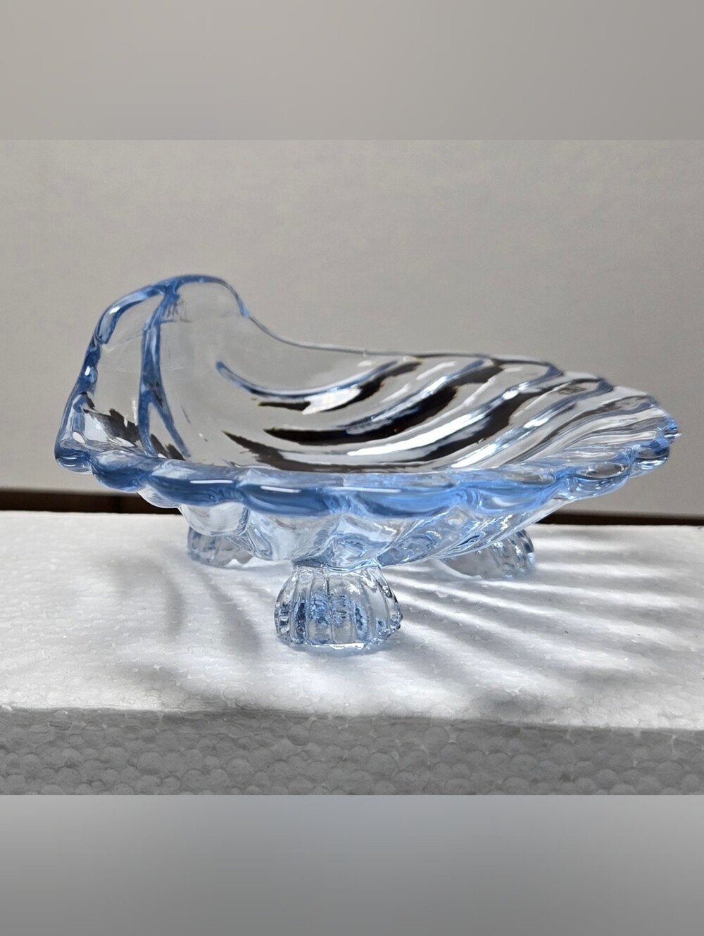 Vintage Cambridge Caprice Moonlight Blue Shell Dish